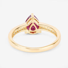 Load image into Gallery viewer, 1.56 Carat Genuine Ruby and White Diamond 14K Yellow Gold Ring