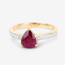 Load image into Gallery viewer, 1.56 Carat Genuine Ruby and White Diamond 14K Yellow Gold Ring