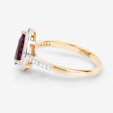 Load image into Gallery viewer, 1.25 Carat Genuine Ruby and White Diamond 14K Yellow Gold Ring