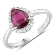 Load image into Gallery viewer, 1.30 Carat Genuine Ruby and White Diamond 14K White Gold Ring