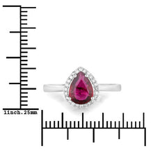 Load image into Gallery viewer, 1.30 Carat Genuine Ruby and White Diamond 14K White Gold Ring