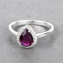 Load image into Gallery viewer, 1.30 Carat Genuine Ruby and White Diamond 14K White Gold Ring