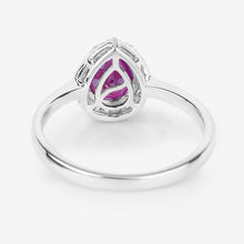 Load image into Gallery viewer, 1.30 Carat Genuine Ruby and White Diamond 14K White Gold Ring