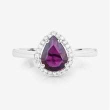 Load image into Gallery viewer, 1.30 Carat Genuine Ruby and White Diamond 14K White Gold Ring