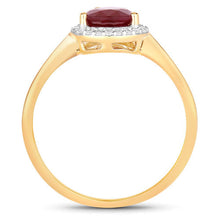 Load image into Gallery viewer, 1.30 Carat Genuine Ruby and White Diamond 14K Yellow Gold Ring