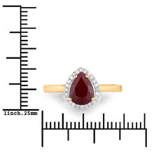 Load image into Gallery viewer, 1.30 Carat Genuine Ruby and White Diamond 14K Yellow Gold Ring