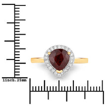 Load image into Gallery viewer, 2.19 Carat Genuine Ruby and White Diamond 14K Yellow Gold Ring