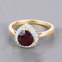 Load image into Gallery viewer, 2.19 Carat Genuine Ruby and White Diamond 14K Yellow Gold Ring