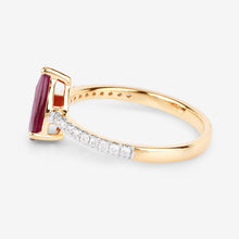 将图片加载到图库查看器,1.68 Carat Genuine Ruby and White Diamond 14K Yellow Gold Ring