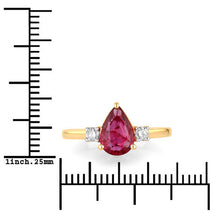 Load image into Gallery viewer, 1.08 Carat Genuine Ruby and White Diamond 14K Yellow Gold Ring