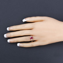 Load image into Gallery viewer, 1.08 Carat Genuine Ruby and White Diamond 14K Yellow Gold Ring
