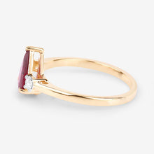 Load image into Gallery viewer, 1.08 Carat Genuine Ruby and White Diamond 14K Yellow Gold Ring