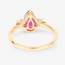 Load image into Gallery viewer, 1.08 Carat Genuine Ruby and White Diamond 14K Yellow Gold Ring