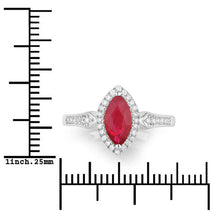 Load image into Gallery viewer, 0.96 Carat Genuine Ruby and White Diamond 14K White Gold Ring