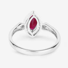 Load image into Gallery viewer, 0.96 Carat Genuine Ruby and White Diamond 14K White Gold Ring