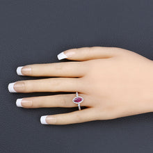 将图片加载到图库查看器,0.96 Carat Genuine Ruby and White Diamond 14K Yellow Gold Ring