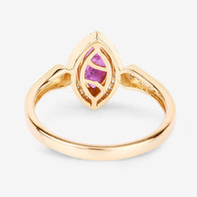 将图片加载到图库查看器,0.96 Carat Genuine Ruby and White Diamond 14K Yellow Gold Ring