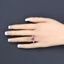将图片加载到图库查看器,1.58 Carat Genuine Ruby and White Diamond 14K White Gold Ring