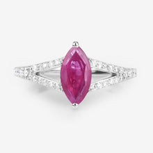 将图片加载到图库查看器,1.58 Carat Genuine Ruby and White Diamond 14K White Gold Ring