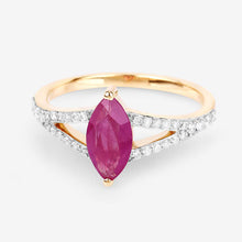 Load image into Gallery viewer, 1.58 Carat Genuine Ruby and White Diamond 14K Yellow Gold Ring