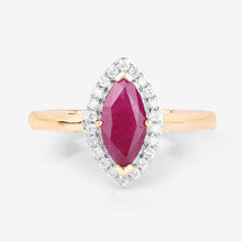 Load image into Gallery viewer, 1.57 Carat Genuine Ruby and White Diamond 14K Yellow Gold Ring