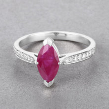 Load image into Gallery viewer, 1.51 Carat Genuine Ruby and White Diamond 14K White Gold Ring