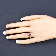 Load image into Gallery viewer, 1.51 Carat Genuine Ruby and White Diamond 14K White Gold Ring