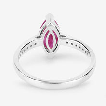 Load image into Gallery viewer, 1.51 Carat Genuine Ruby and White Diamond 14K White Gold Ring