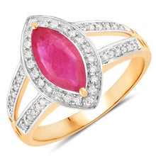 Load image into Gallery viewer, 1.06 Carat Genuine Ruby and White Diamond 14K Yellow Gold Ring