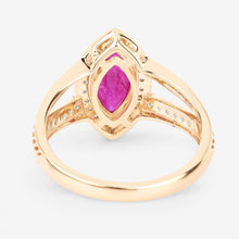 Load image into Gallery viewer, 1.06 Carat Genuine Ruby and White Diamond 14K Yellow Gold Ring
