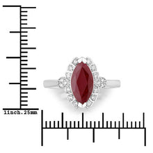 Load image into Gallery viewer, 1.54 Carat Genuine Ruby and White Diamond 14K White Gold Ring