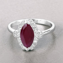 Load image into Gallery viewer, 1.54 Carat Genuine Ruby and White Diamond 14K White Gold Ring