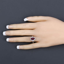 Load image into Gallery viewer, 1.54 Carat Genuine Ruby and White Diamond 14K White Gold Ring