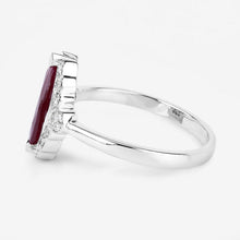 Load image into Gallery viewer, 1.54 Carat Genuine Ruby and White Diamond 14K White Gold Ring