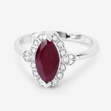 Load image into Gallery viewer, 1.54 Carat Genuine Ruby and White Diamond 14K White Gold Ring