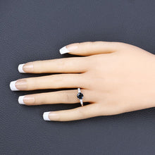Load image into Gallery viewer, 1.38 Carat Genuine Blue Sapphire and White Diamond 14K White Gold Ring