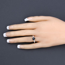 将图片加载到图库查看器,1.38 Carat Genuine Blue Sapphire and White Diamond 14K Yellow Gold Ring