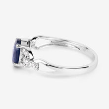 Load image into Gallery viewer, 1.12 Carat Genuine Blue Sapphire and White Diamond 14K White Gold Ring