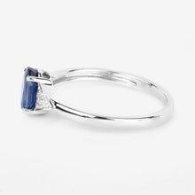 Load image into Gallery viewer, 1.01 Carat Genuine Blue Sapphire and White Diamond 14K White Gold Ring