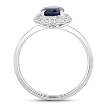 Load image into Gallery viewer, 1.84 Carat Genuine Blue Sapphire and White Diamond 14K White Gold Ring