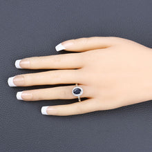 Load image into Gallery viewer, 1.84 Carat Genuine Blue Sapphire and White Diamond 14K White Gold Ring