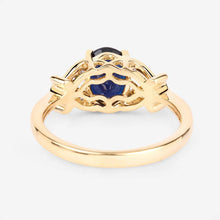 Load image into Gallery viewer, 1.62 Carat Genuine Blue Sapphire and White Diamond 14K Yellow Gold Ring