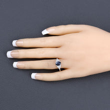 Load image into Gallery viewer, 1.73 Carat Genuine Blue Sapphire and White Diamond 14K White Gold Ring