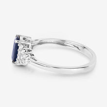 Load image into Gallery viewer, 1.73 Carat Genuine Blue Sapphire and White Diamond 14K White Gold Ring