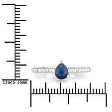 Load image into Gallery viewer, 0.50 Carat Genuine Blue Sapphire 14K White Gold Ring
