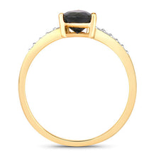 Load image into Gallery viewer, 0.89 Carat Genuine Blue Sapphire and White Diamond 14K Yellow Gold Ring