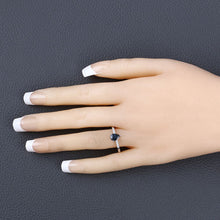 Load image into Gallery viewer, 0.86 Carat Genuine Blue Sapphire and White Diamond 14K White Gold Ring