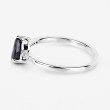 Load image into Gallery viewer, 0.86 Carat Genuine Blue Sapphire and White Diamond 14K White Gold Ring