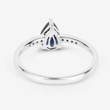 Load image into Gallery viewer, 0.86 Carat Genuine Blue Sapphire and White Diamond 14K White Gold Ring