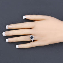 将图片加载到图库查看器,1.54 Carat Genuine Blue Sapphire and White Diamond 14K White Gold Ring
